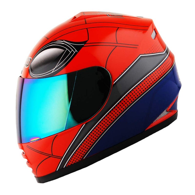 WOW Motorcycle Full Face Helmet Street Bike BMX MX Youth Kids Spider Red - Image 1